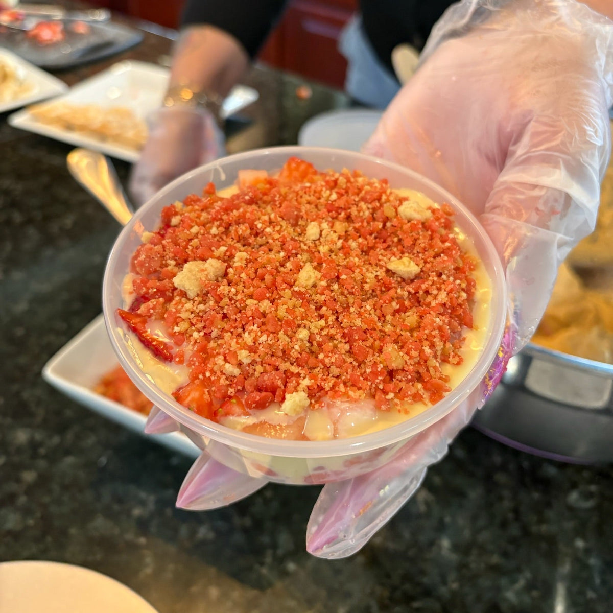 Strawberry Crunch Pudding- GOURMET